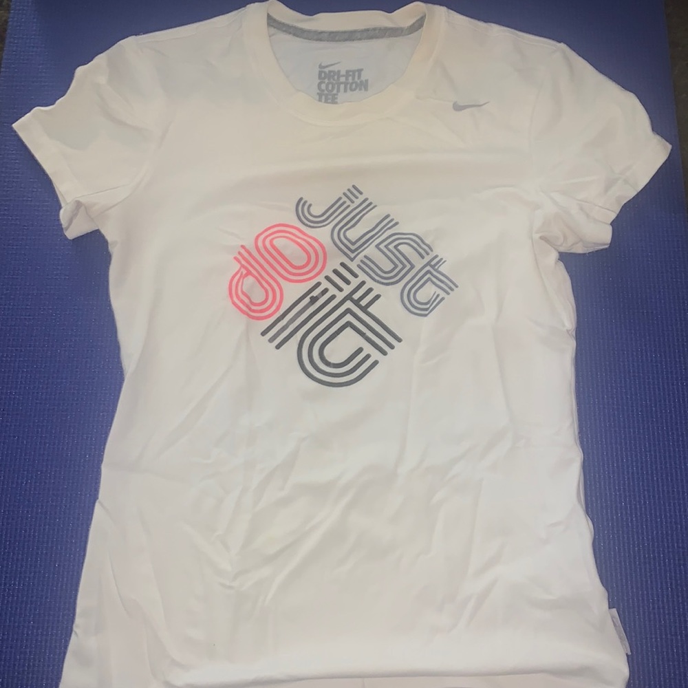 White Nike Dri-fit Cotton Tee